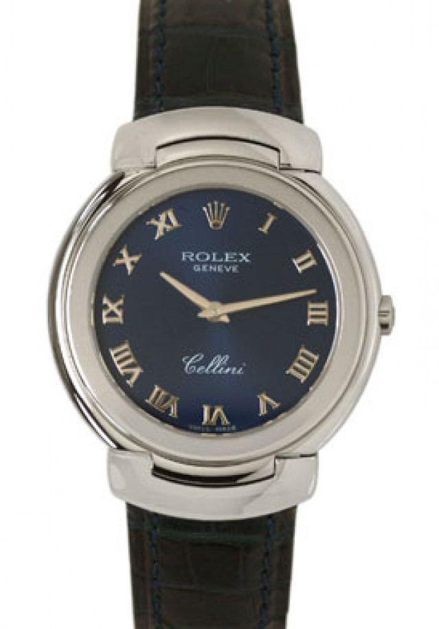 Rolex Cellini 6622/9 White Gold with Blue Dial & Roman Markers